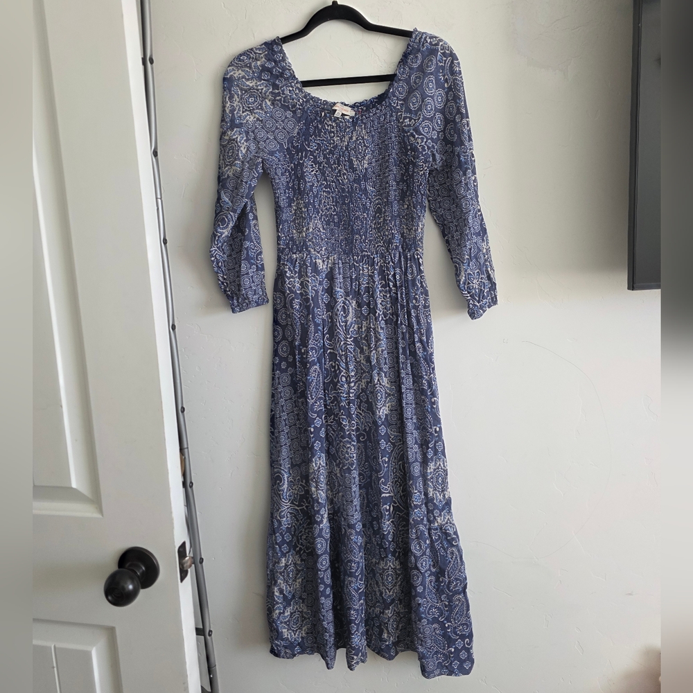 Chic Long Sleeve Blue Dress